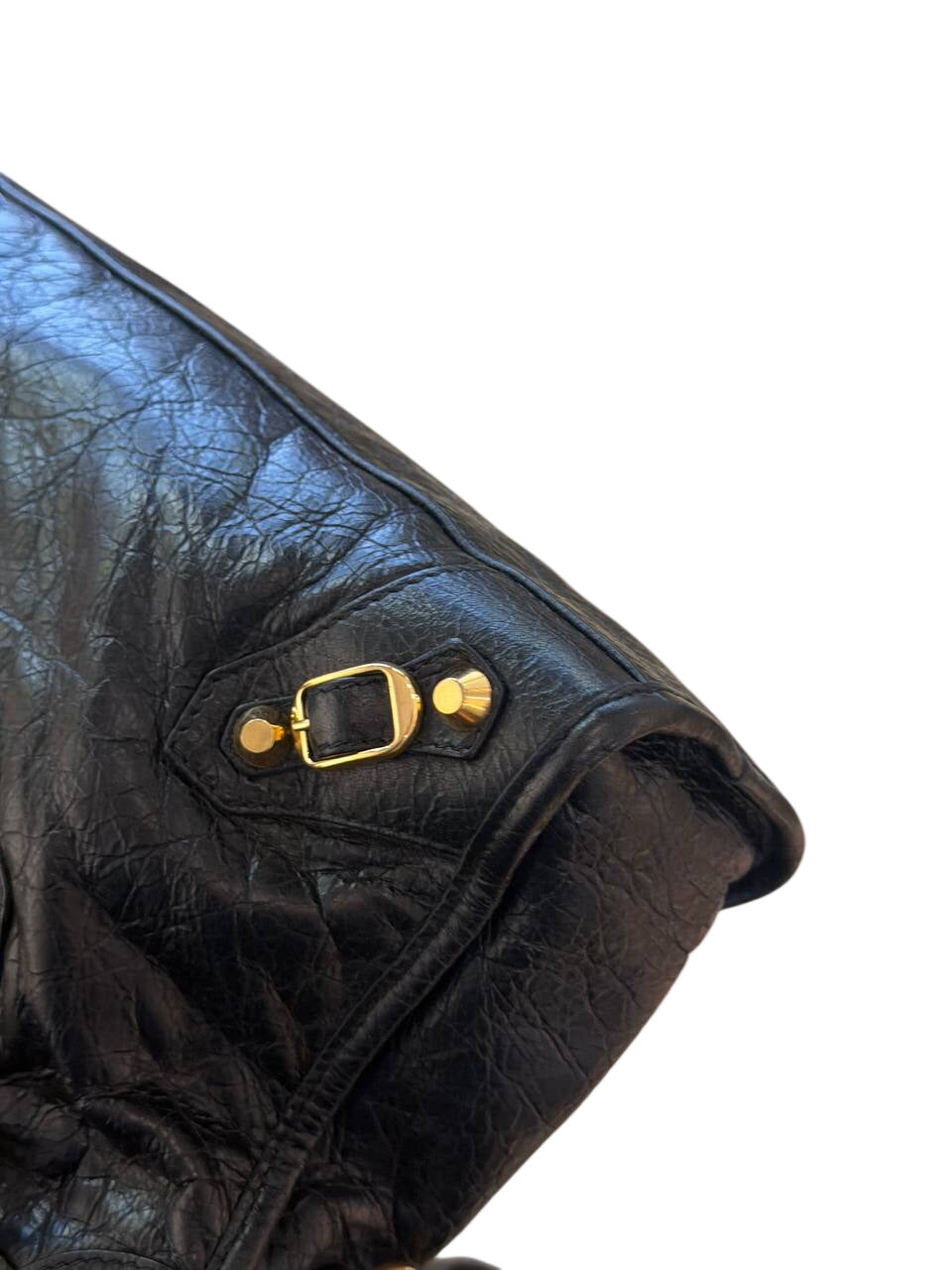 BALENCIAGA CITY SMALL PELLE NERA HARDWARE ORO