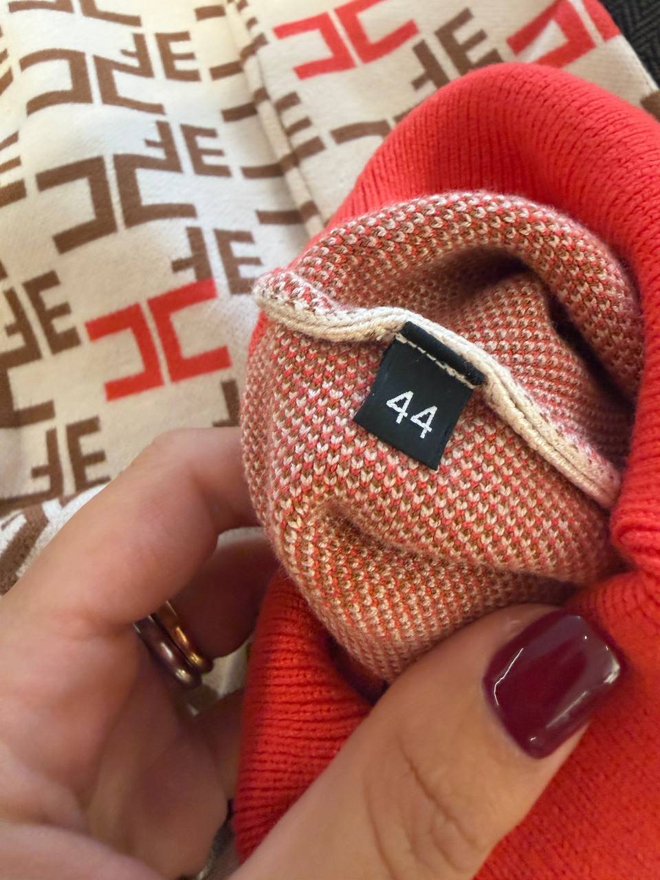 ABITO IN MAGLIA COLLO ALTO ELISABETTA FRANCHI  MONOGRAM Tg 44