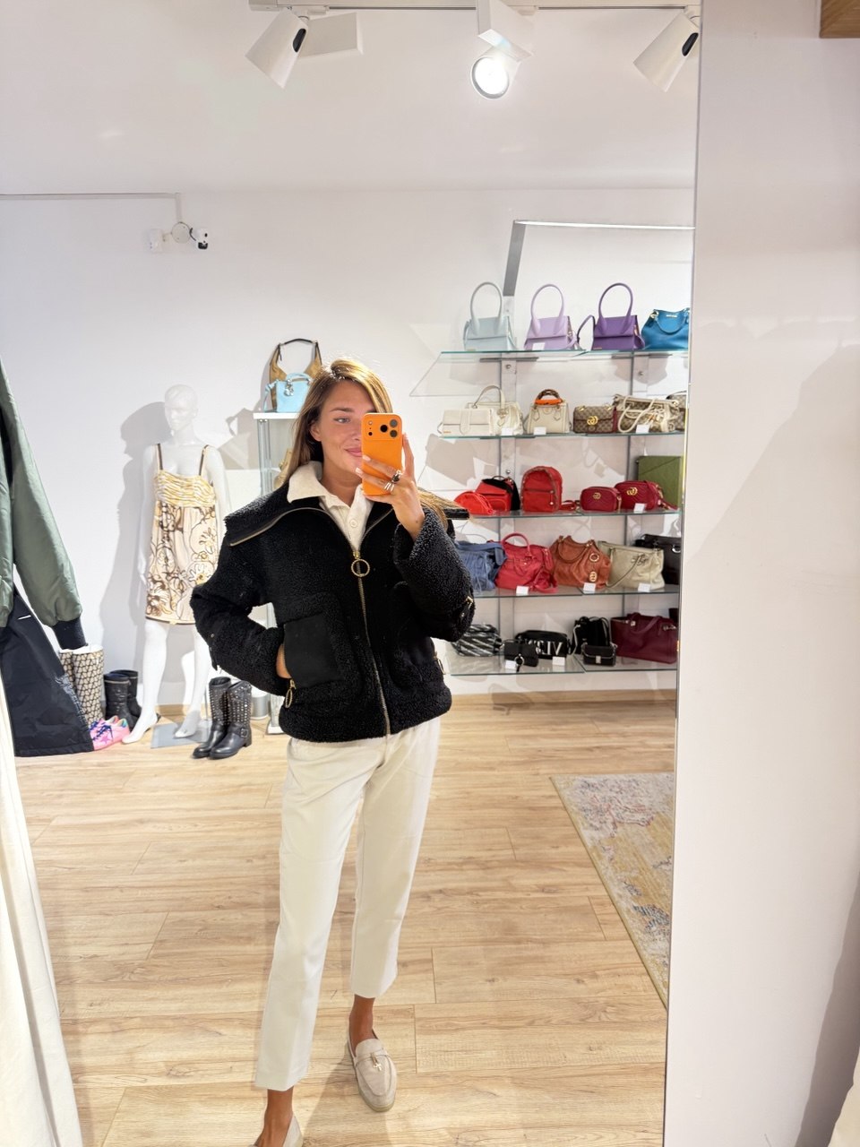 ELISABETTA FRANCHI GIACCA ECO MONTONE NERA Tg 42