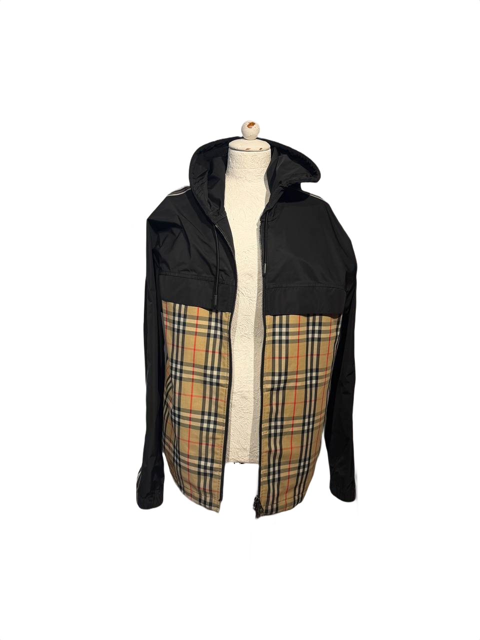 GIACCA A VENTO BURBERRY CON CAPPUCCIO TARTAN  Tg M