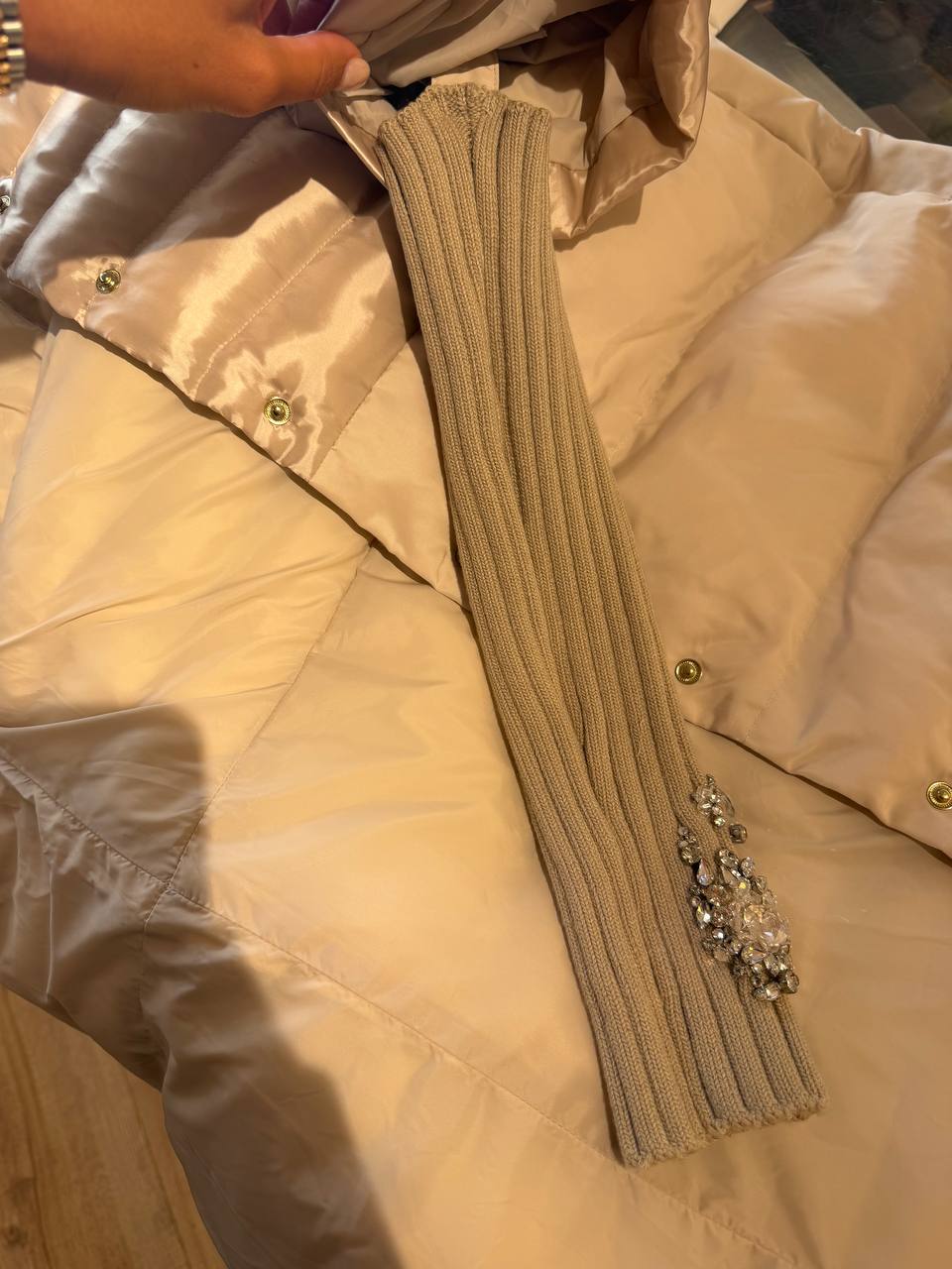 PIUMINO LUNGO CHAMPAGNE ELISABETTA FRANCHI Tg 40