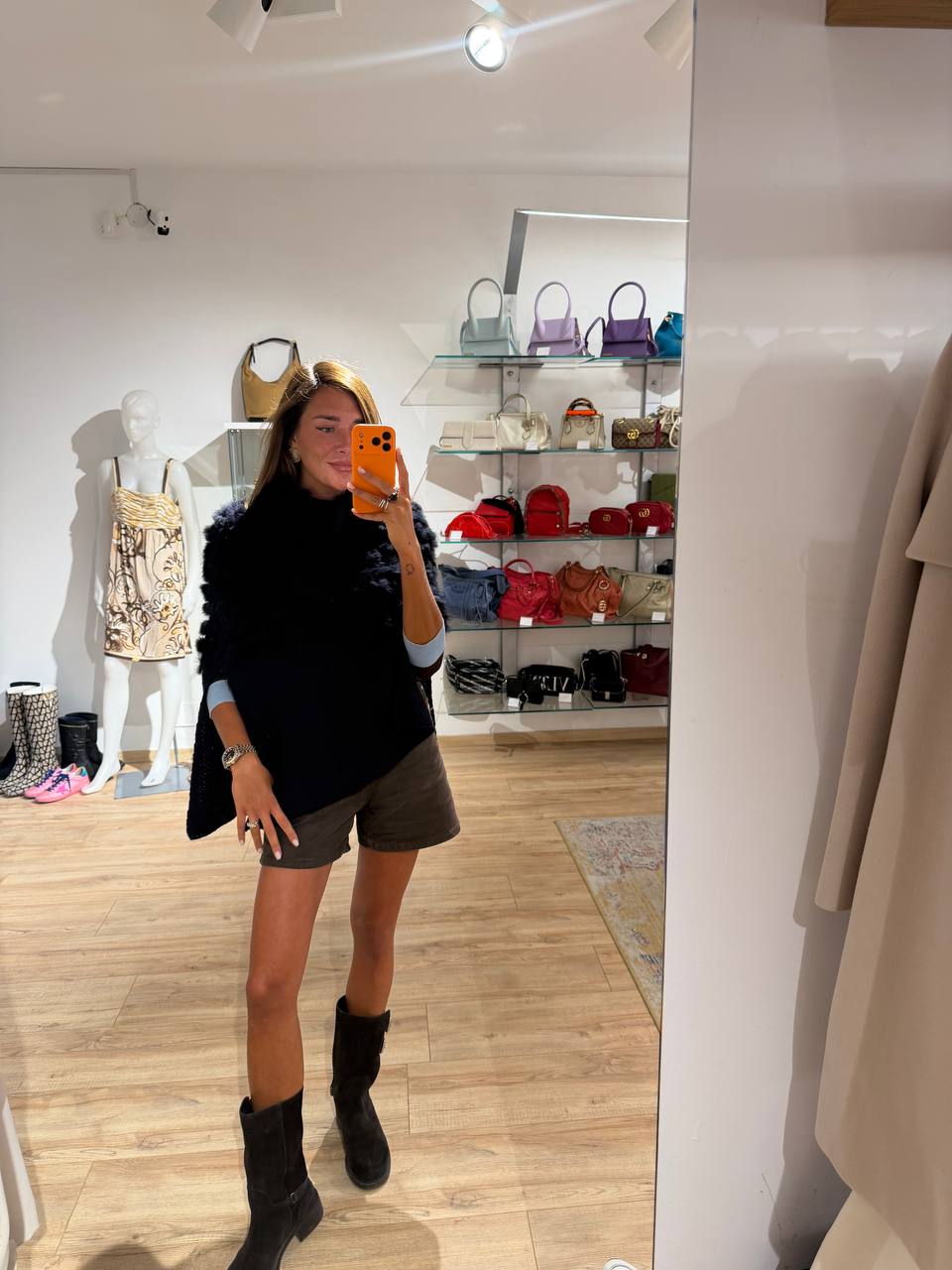 PONCHO LANA E LAPIN BLU NAVY SENZA MANICHE