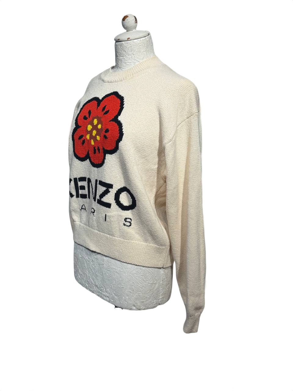 MAGLIONE KENZO PARIS BOKE FLOWER PANNA Tg S