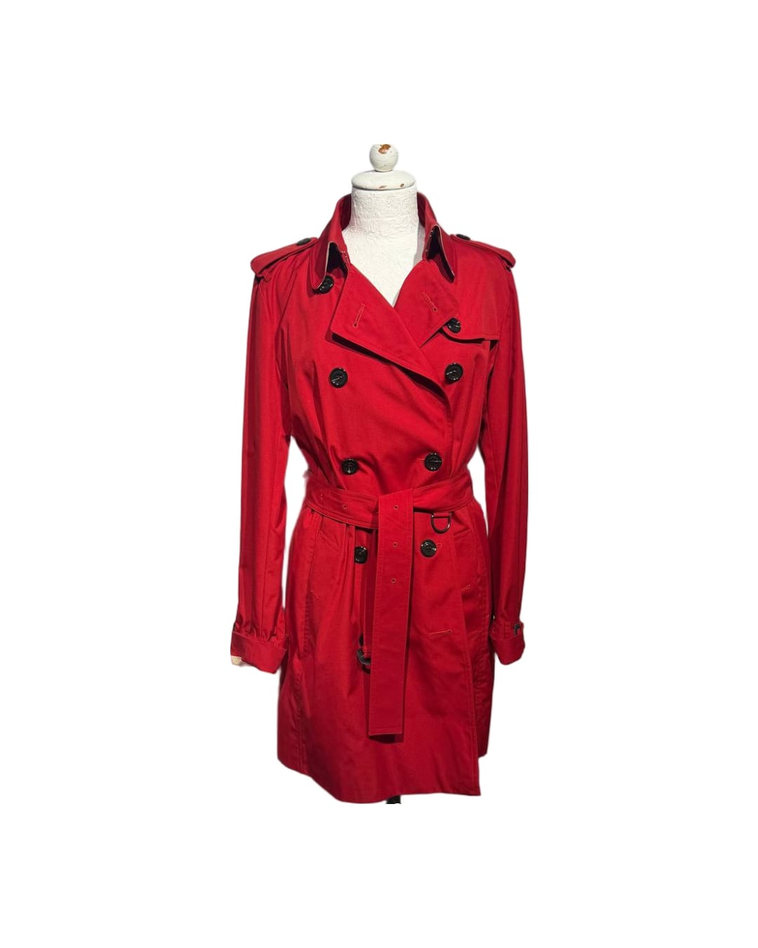 IMPERMEABILE BURBERRY ROSSO DOPPIO PETTO Tg 42