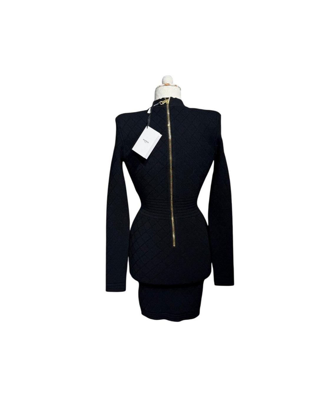 BALMAIN PARIS ABITO MAGLIA NERA BOTTONI DORATI Tg 38