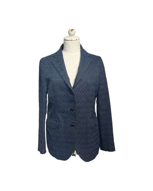 GIACCA JACQUARD BLU NAVY E NERA Tg 46