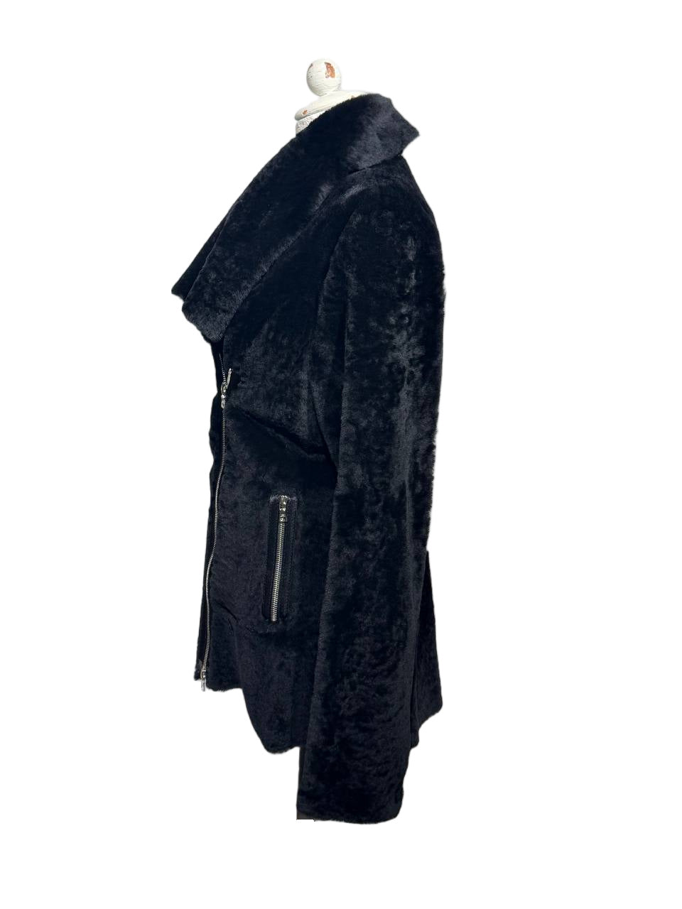 GIACCA MONTONE DROME NERO con ZIP ASIMMETRICA Tg L