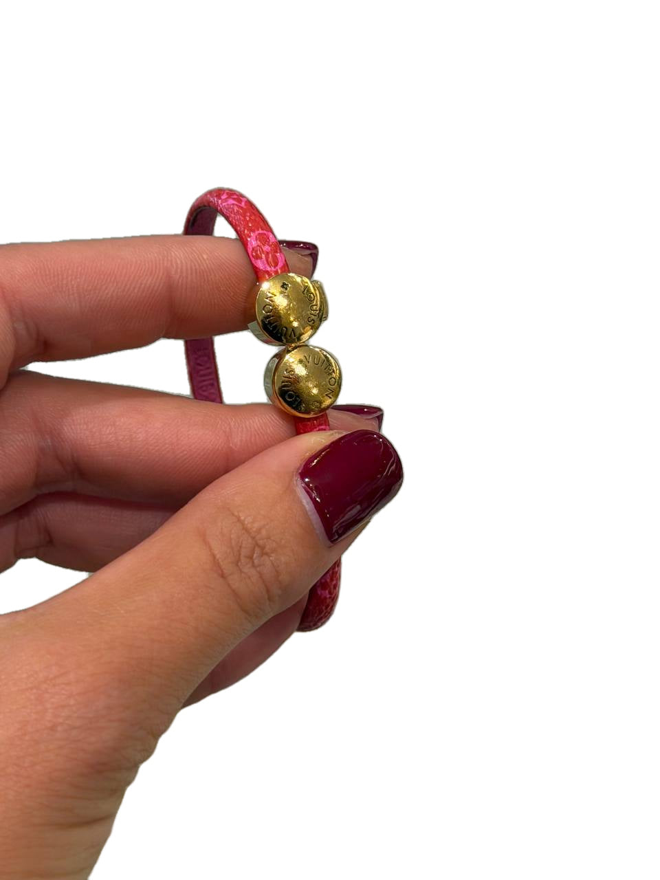 BRACCIALE LOUIS VUITTON MONOGRAM ROSSO E ROSA