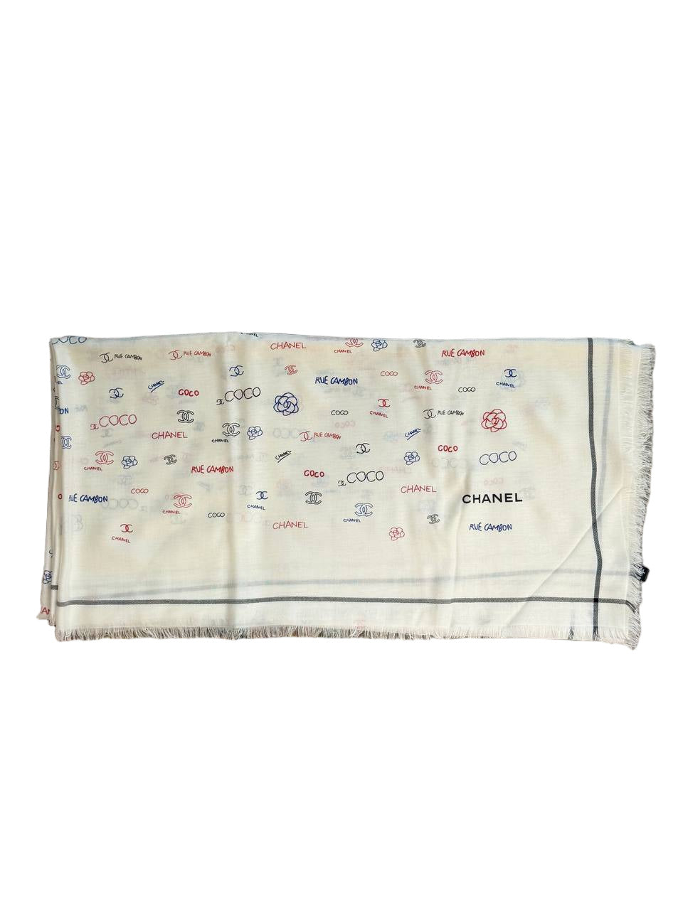 STOLA CHANEL SETA CASHMERE RUE CAMBON MULTICOLOR
