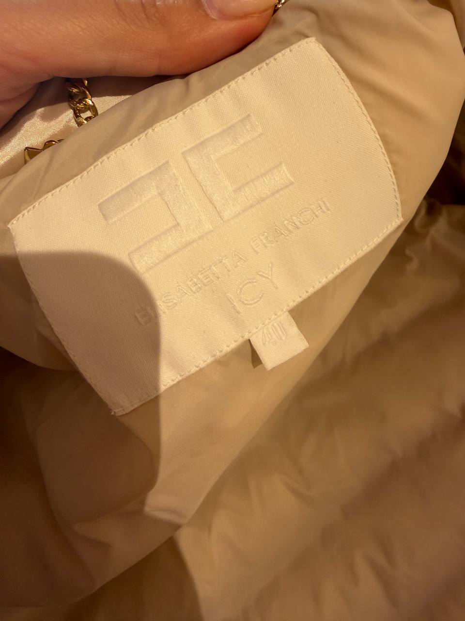 PIUMINO LUNGO CHAMPAGNE ELISABETTA FRANCHI Tg 40