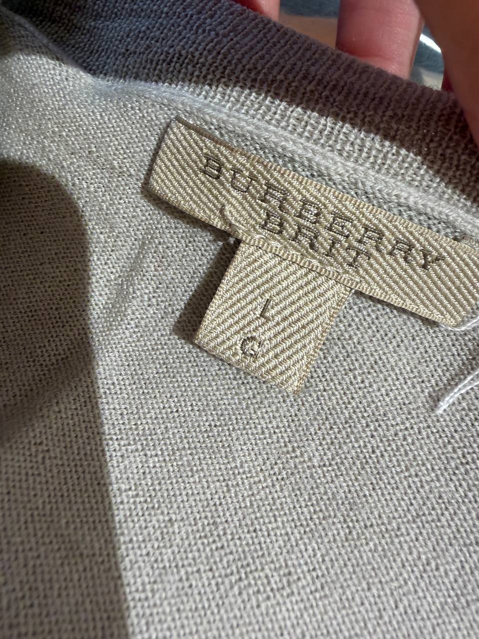 CARDIGAN BURBERRY LANA MERINO POLSINI CHECK Tg L