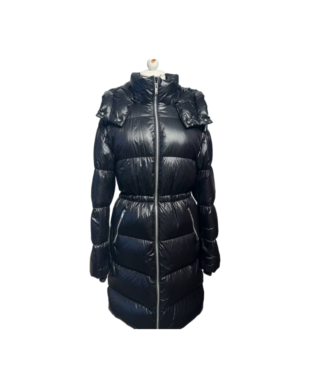 PIUMINO CANADA MOOSE LUNGO NERO CON CAPPUCCIO Tg S