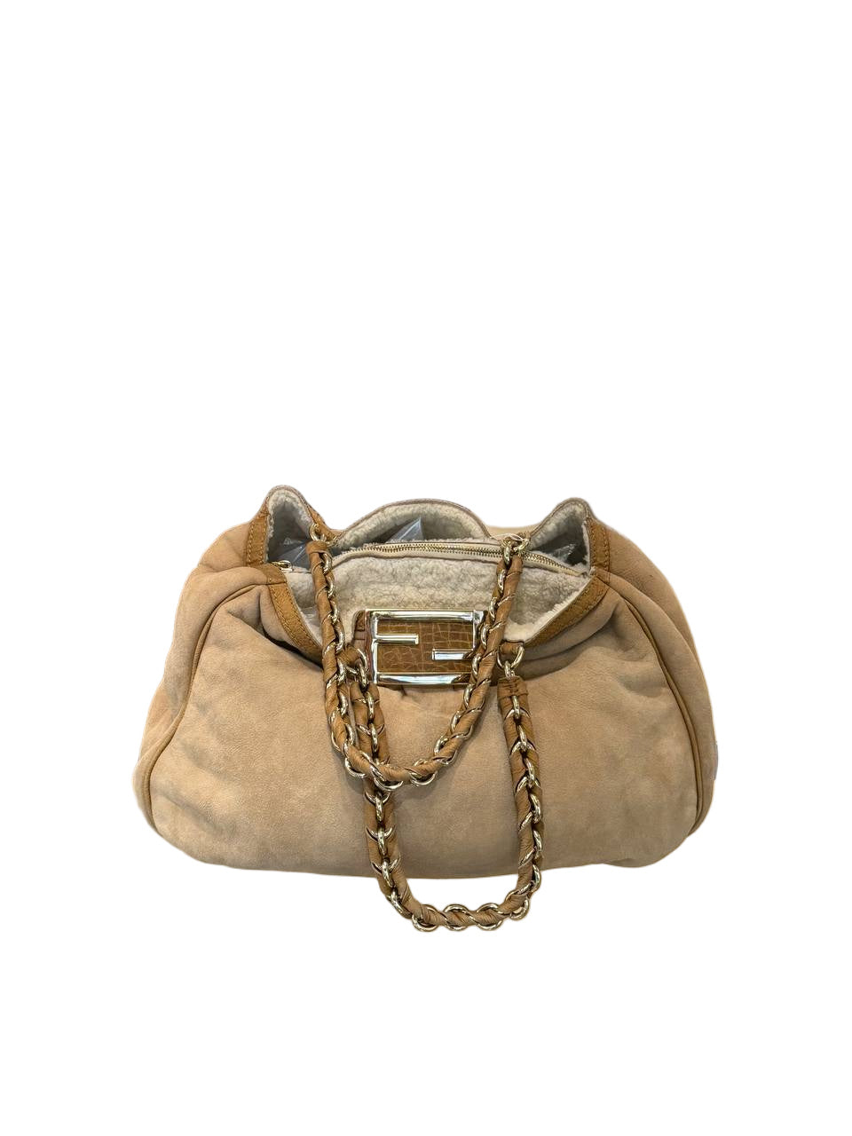 FENDI MIA CAMOSCIO BEIGE INTERNO MONTONE