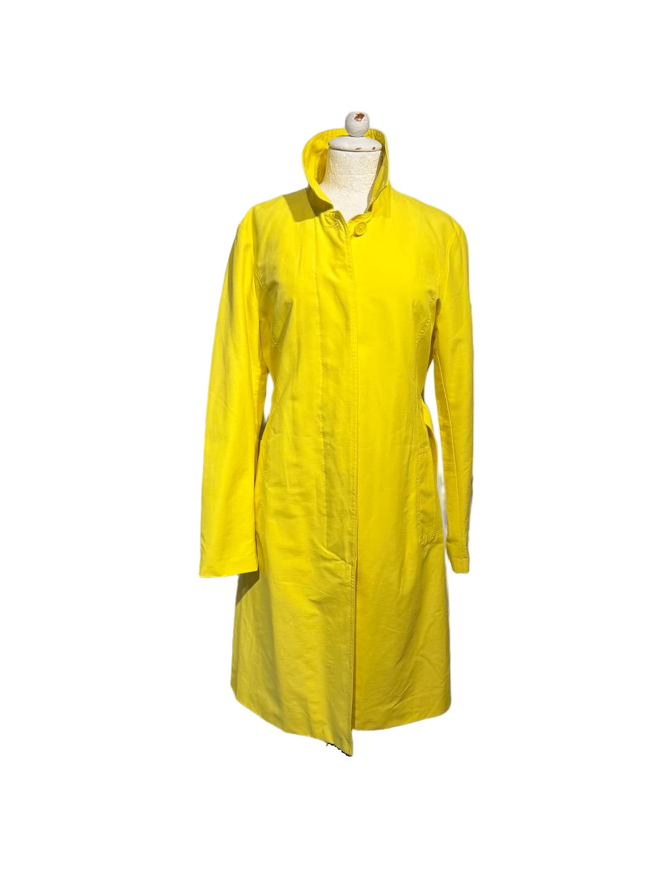 IMPERMEABILE MAX&CO GIALLO CON CINTURA Tg 46