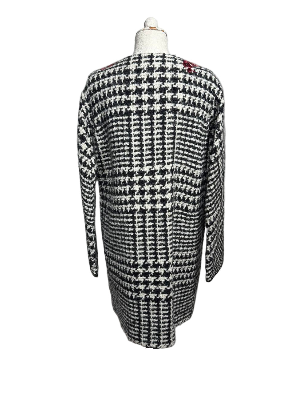 CAPPOTTO ERMANNO SCERVINO PIED DE POULE RICAMO Tg 40