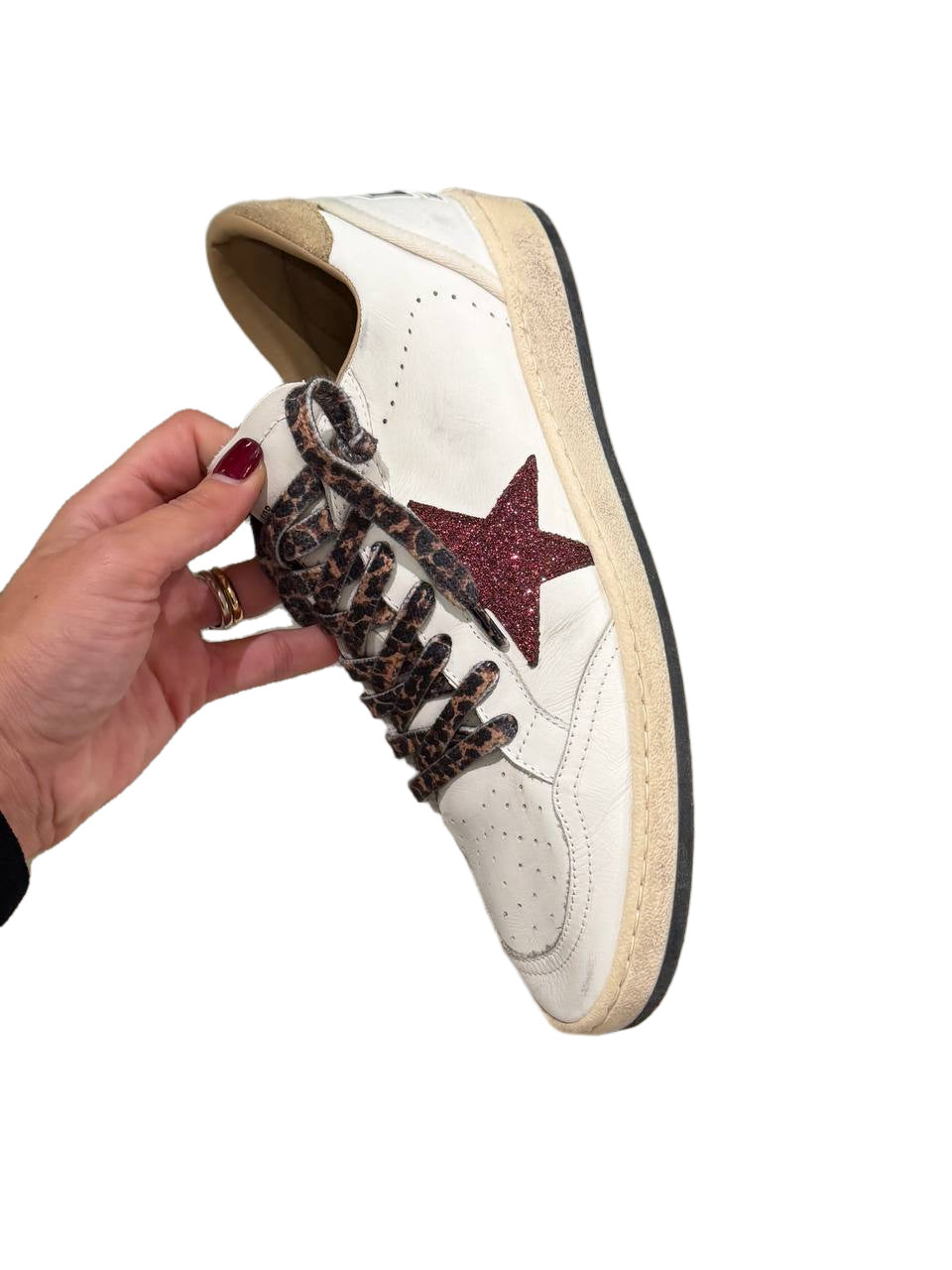 GOLDEN GOOSE BIANCHE STELLA BORDEAUX GLITTER Nr 40