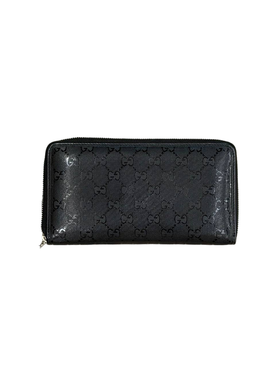 PORTAFOGLIO GUCCI ZIP AROUND GG NERO PVC