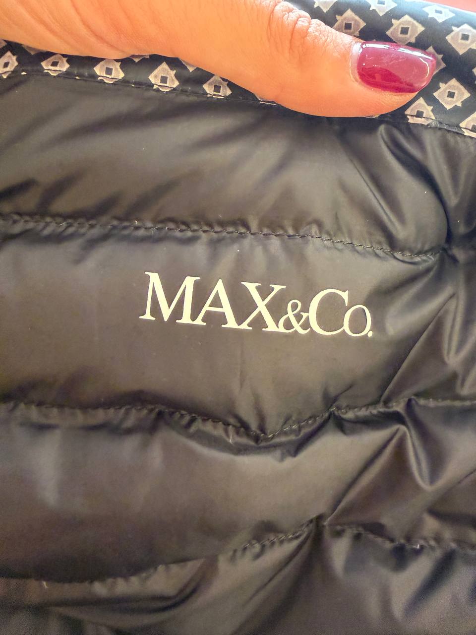 PIUMINO LEGGERO MAX&CO GRIGIO FANTASIA GEOMETRICA Tg 44