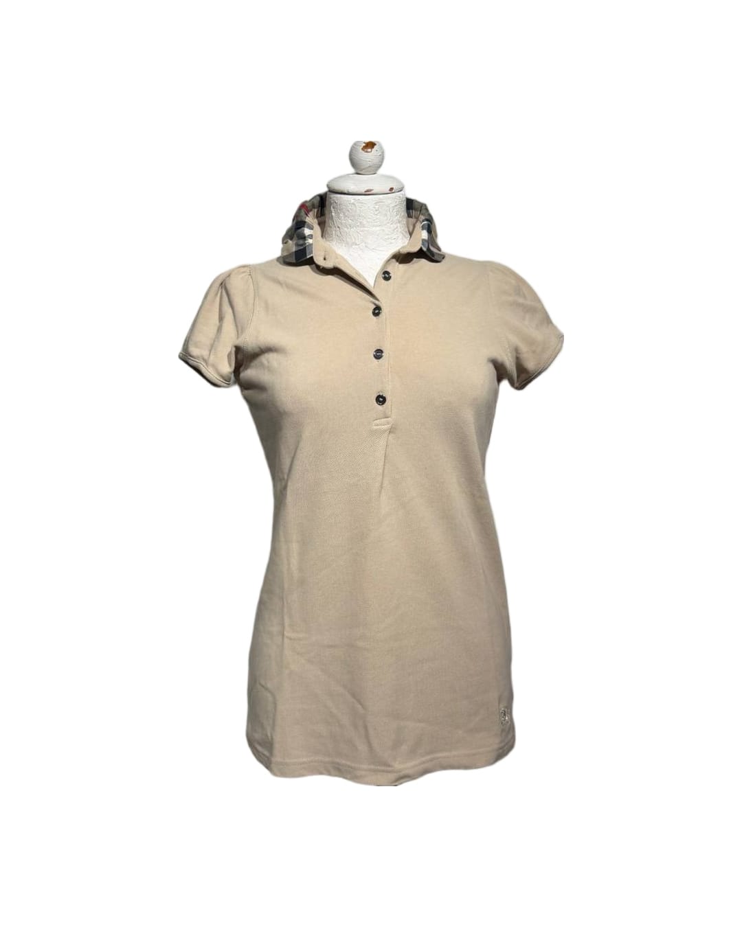 POLO BURBERRY BEIGE COLLETTO CHECK Tg L