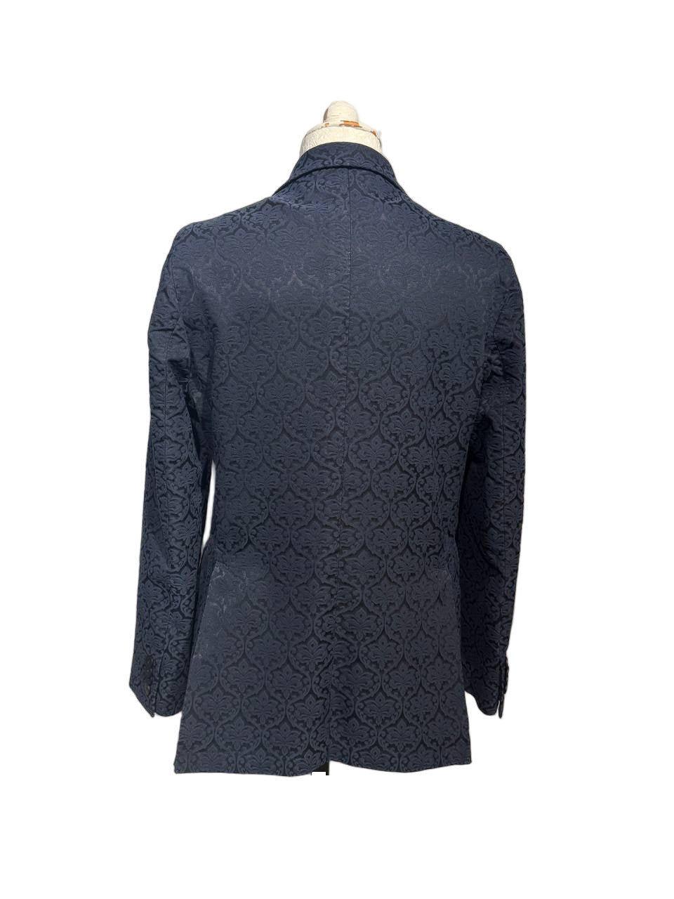GIACCA JACQUARD BLU NAVY E NERA Tg 46