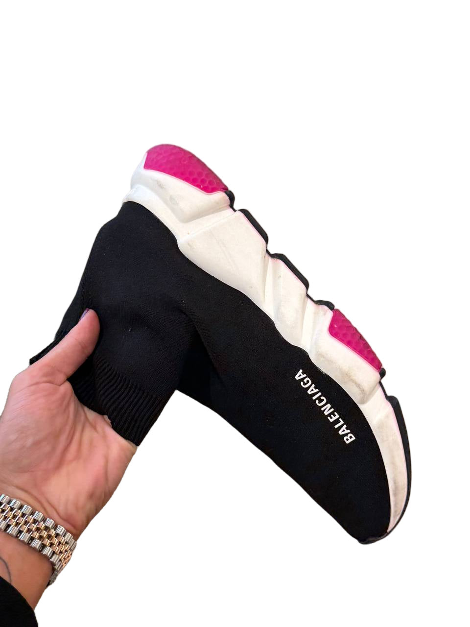 SNEAKERS BALENCIAGA SPEED TRAINER NERO FUCSIA Nr 38