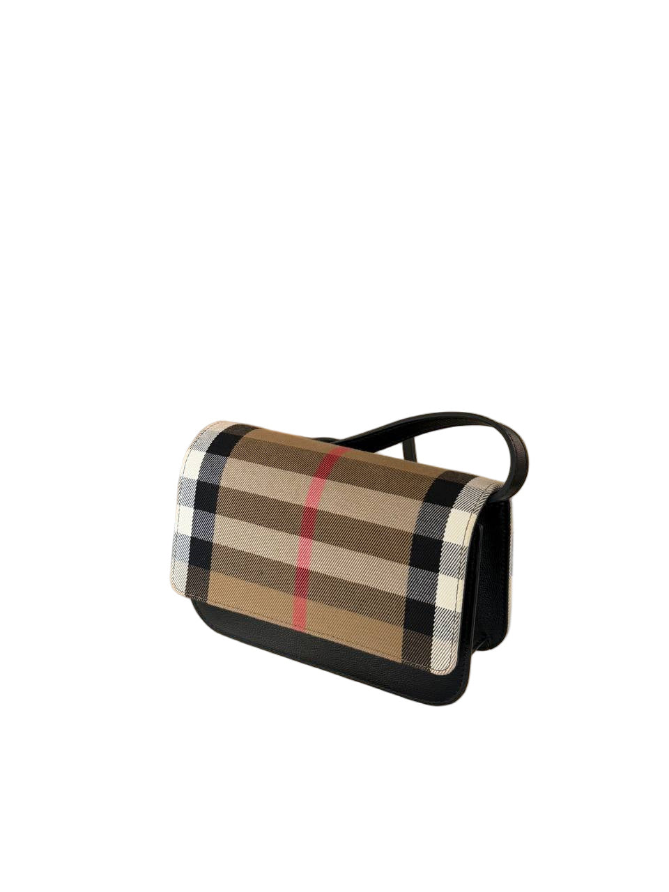 TRACOLLA BURBERRY CHECK E RIFINITURE NERE