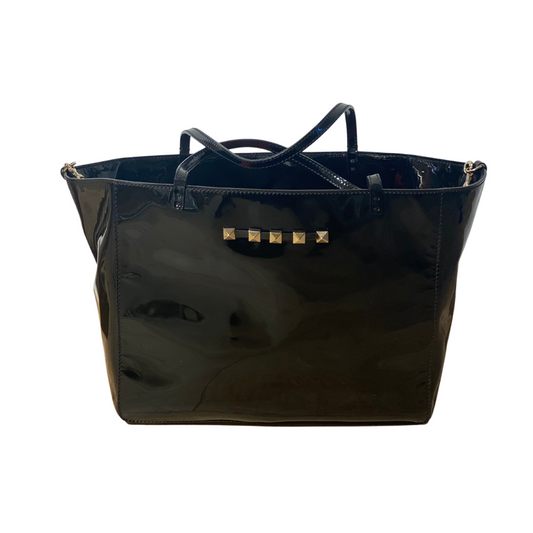 SHOPPER VALENTINO IN VINILE NERA