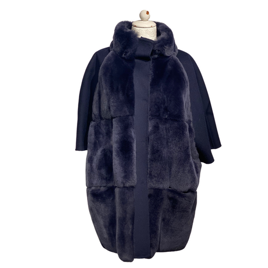 CAPPOTTO LANA E LAPIN BLU