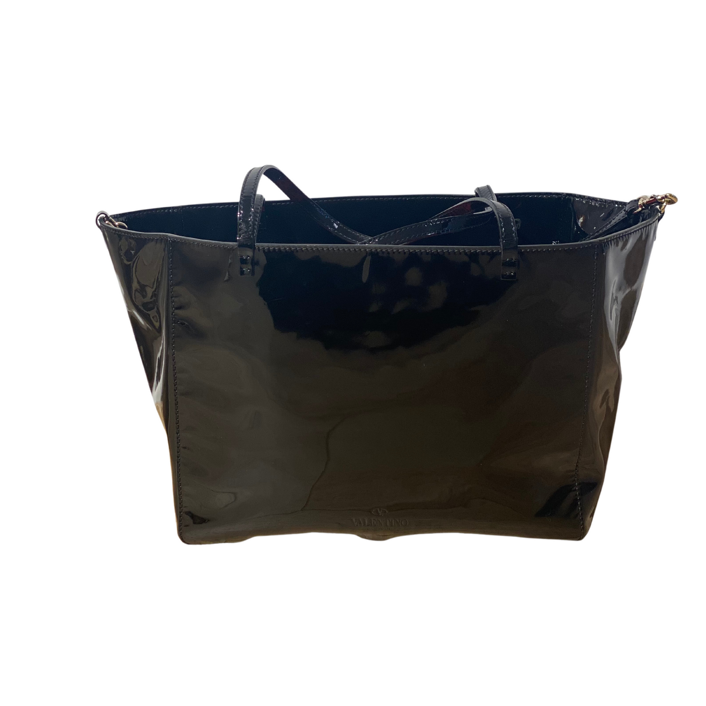 SHOPPER VALENTINO IN VINILE NERA